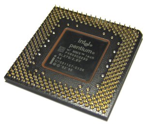 An Intel Pentium MMX processor