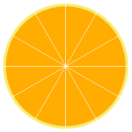 An orange is divided into equal parts called segments