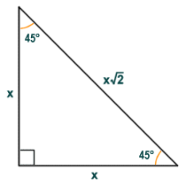 A 45-45-90 triangle