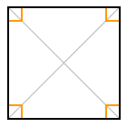 A square has four equal sides and four right-angles