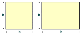 The area of a square or a rectangle is the product of the length of the base and the height