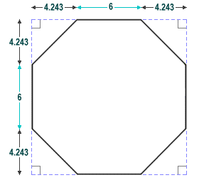 Four congruent triangles can be constructed to convert the octagon into a square