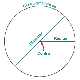 A circle has a centre, a radius, a diameter and a circumference