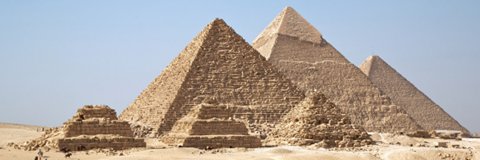 The pyramids at Giza, near Cairo, Egypt
