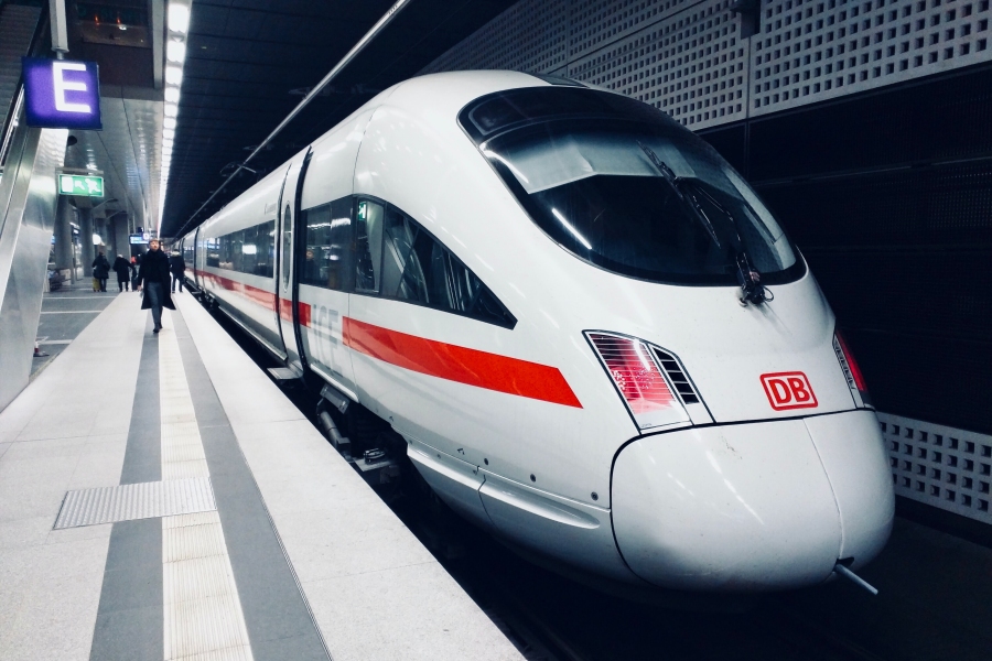 Train passengers will experience acceleration as a force pushing them back in their seats as the train leaves the station. Photograph: Daniel Abadia
