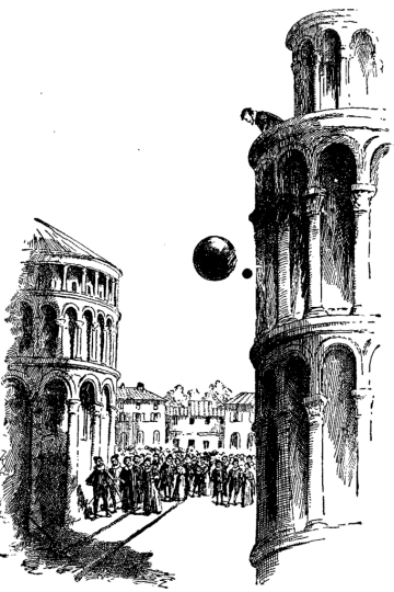 Galileo allegedly dropped cannonballs from the top of the Leaning Tower of Pisa