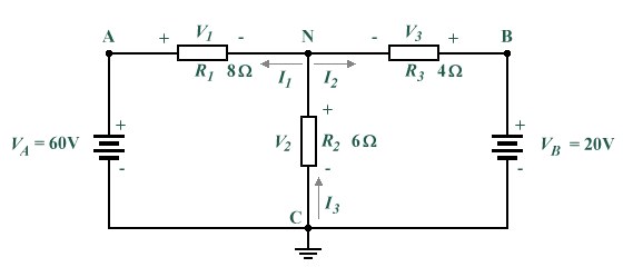 We can apply node-voltage analysis to this circuit