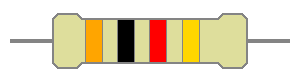 This colour coding indicates a nominal resistor value of 3 kilohms;