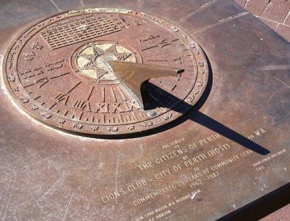 An ornamental  sundial in Perth, Australia