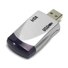 A USB IrDA dongle enables the transfer of data between a PC and devices such as PDAs, laptops, and mobile phones