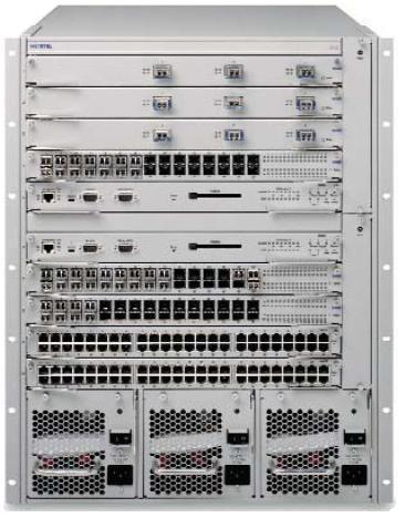 A chassis-based Nortel ERS-8600 routing switch