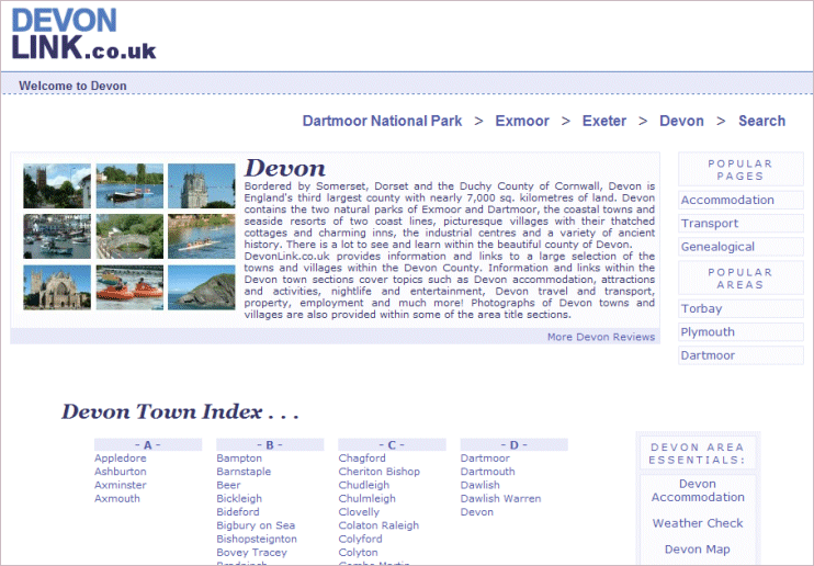 The Devon Link home page