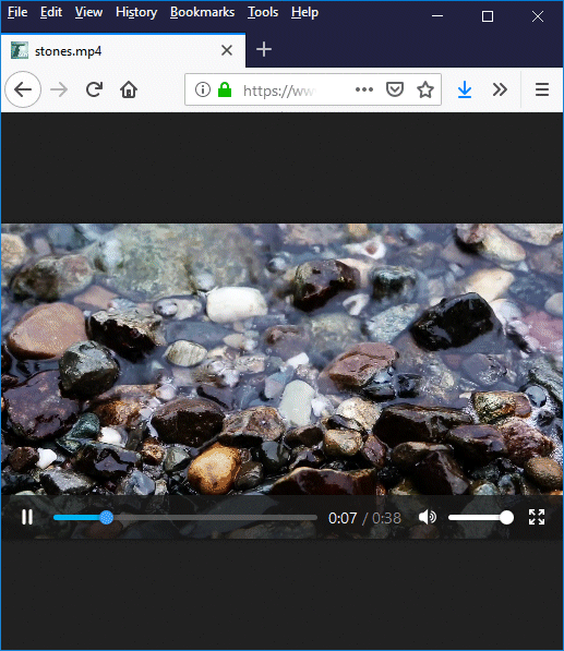 Firefox opens the video and runs it in the current browsing context