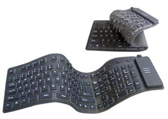 A flexible keyboard can be rolled up or folded