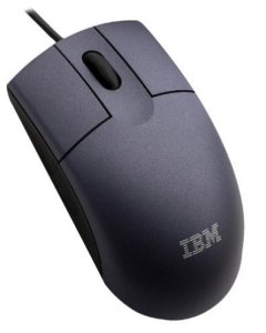 An IBM three-button scroll mouse