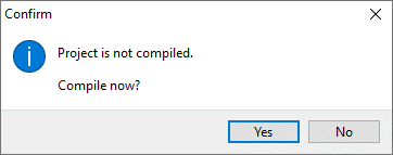 Select 'Yes' to compile and run the program