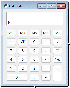 The Calculator program interface