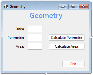 The frmGeometry form