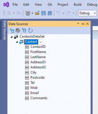 Expand the list to see the available data fields