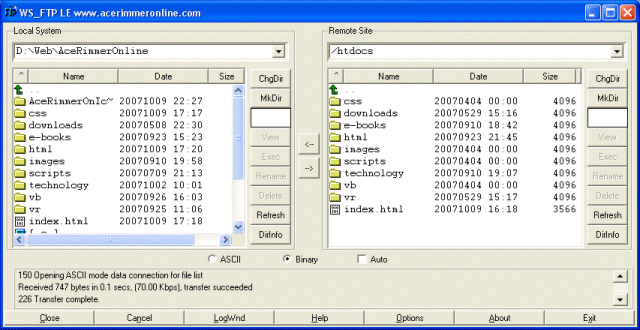 A graphical FTP client