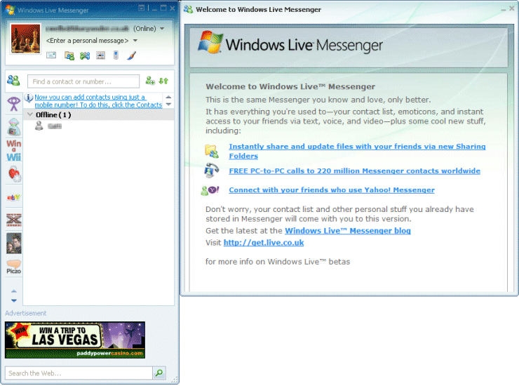 The Windows Live Messenger client