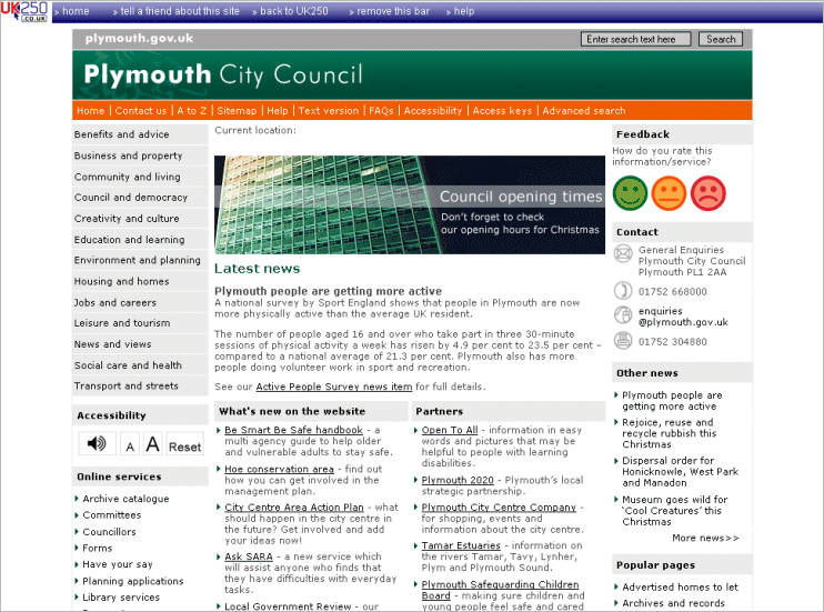 The Plymouth City Council home page