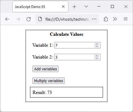 The add() function concatenates the input values