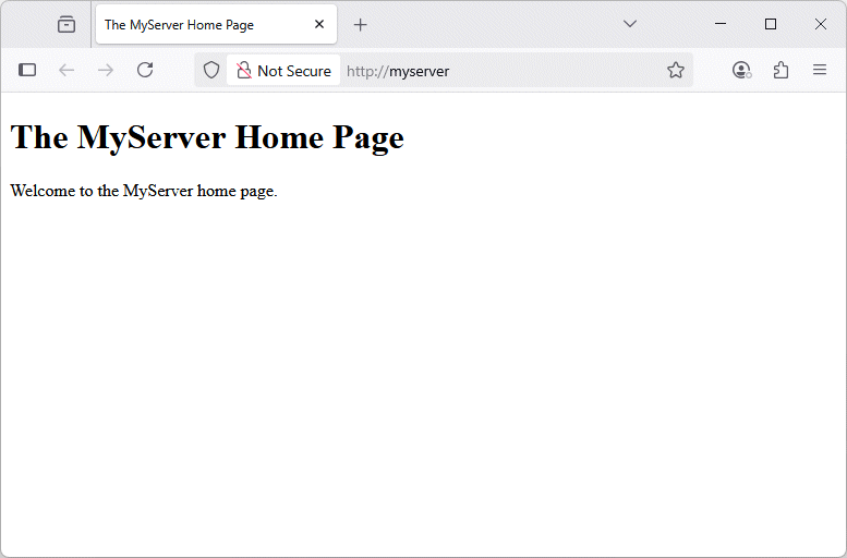 Our server now has a default document
