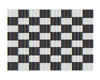The script generates a checkerboard pattern