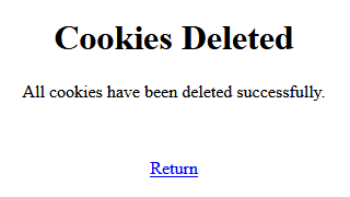 The cookie data has been removed from the client computer 