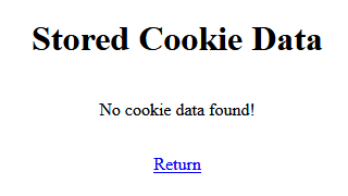here is no cookie data on the client computer 