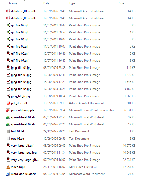 The directory contains files of various types occupying a total of 77.1 MB 